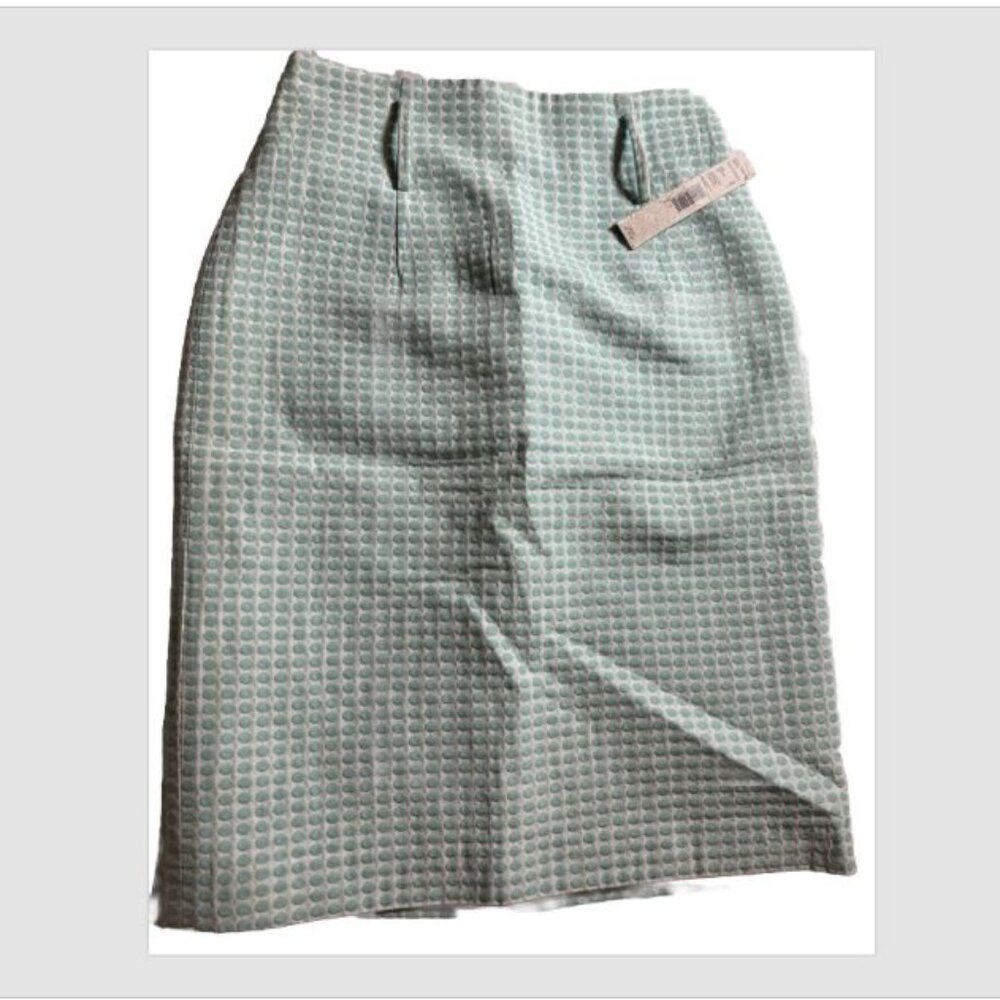 Antonio Melani White Skirt with Green Dots Size 0